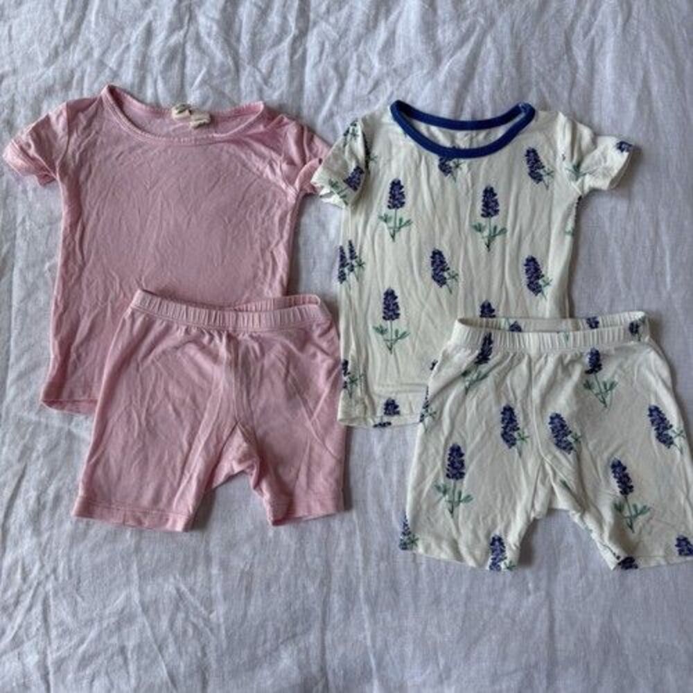 Kyte Baby Bamboo Short Sleeve/Shorts PJs Pajamas Bundle  18-24m Peony Bluebonnet